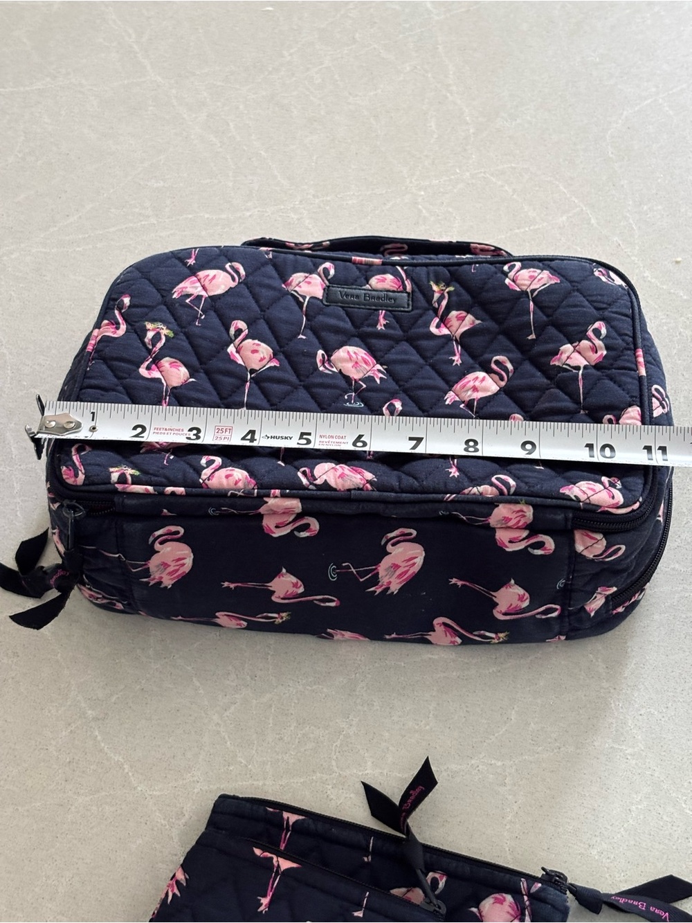 Vera Bradley Flamingo Fiesta Cosmetic Bag Set 3 Pc Quilted Makeup Toiletry Kit - Picture 11 of 15
